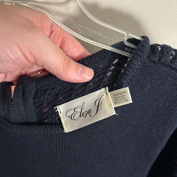 Eliza J Elegant Navy Knit Dress - Picture 7 of 11